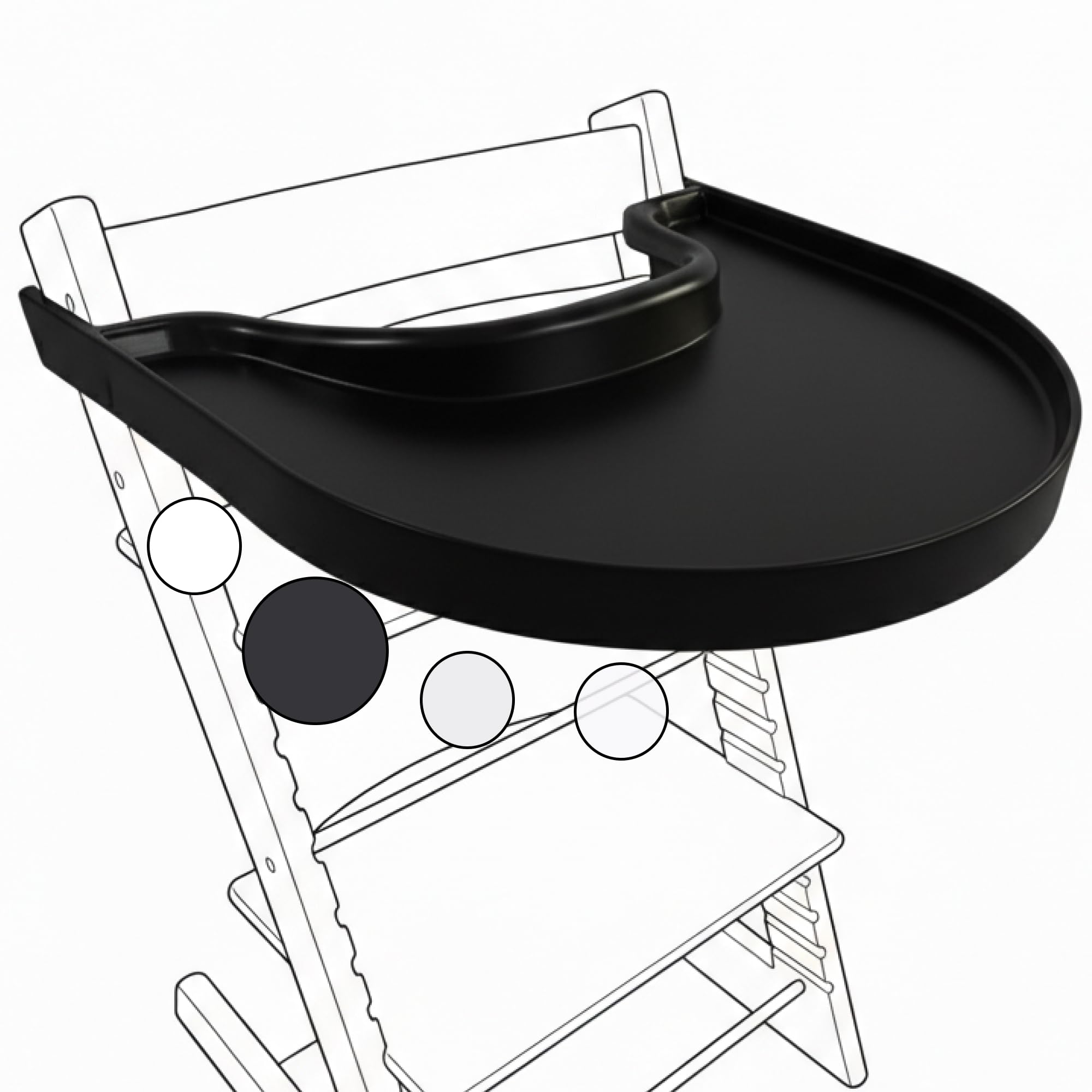 High Chair Tray for Stokke Tripp Trapp - Black - No Baby Set